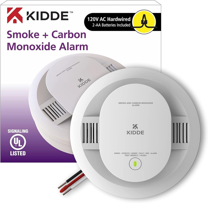 Kidde Hardwired Smoke & Carbon Monoxide Detector, AA Battery Backup, Interconnectable, LED Warning Light Indicators - Image 1
